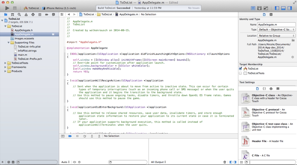 Xcode project